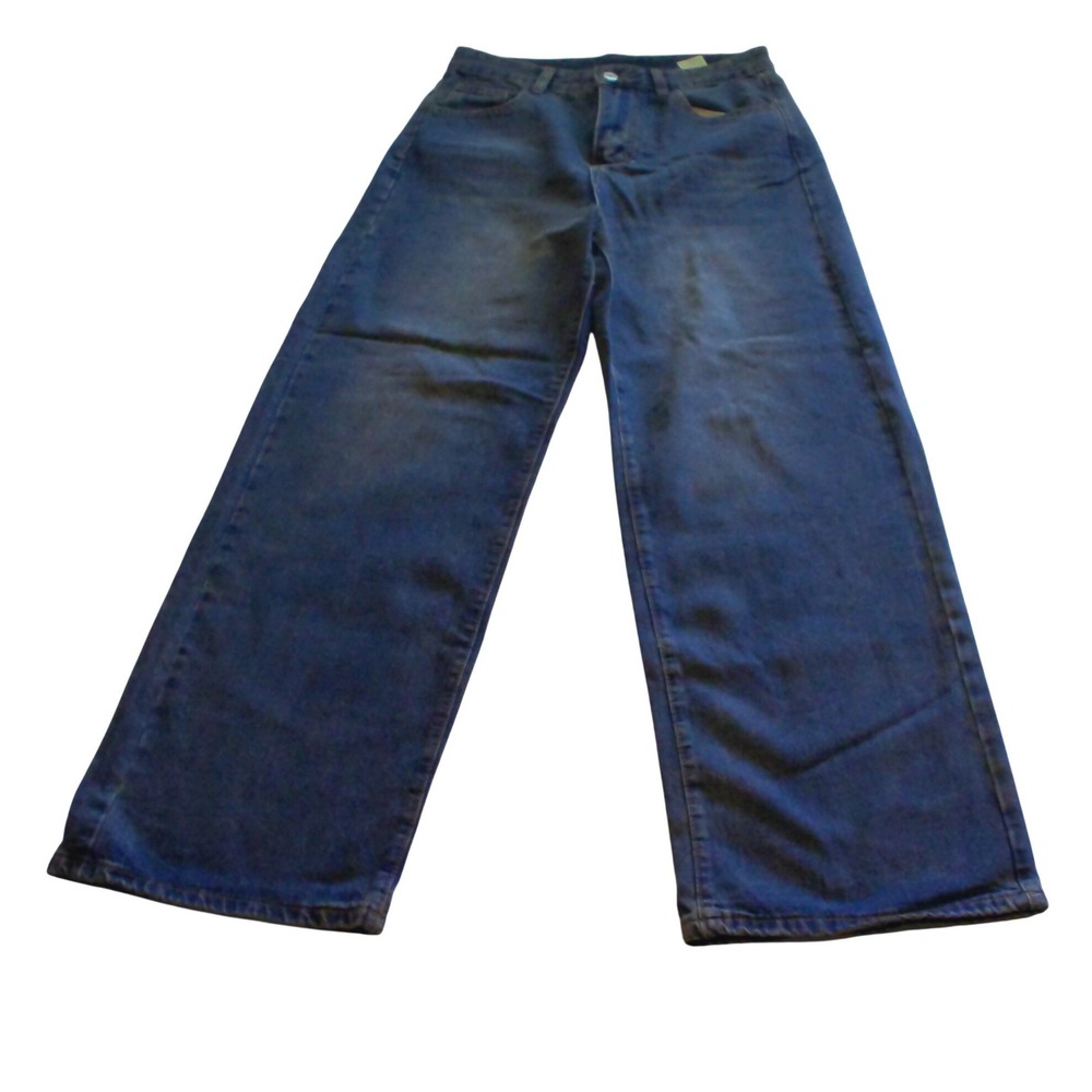 SHEIN Blue Wide Leg Denim Jeans Medium Wash High Waisted Size‎ M 6